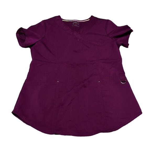 Women's Scrub star Ultimate Size XSmall Maroon Scrub Top Burgundy Pockets XS - Picture 1 of 4